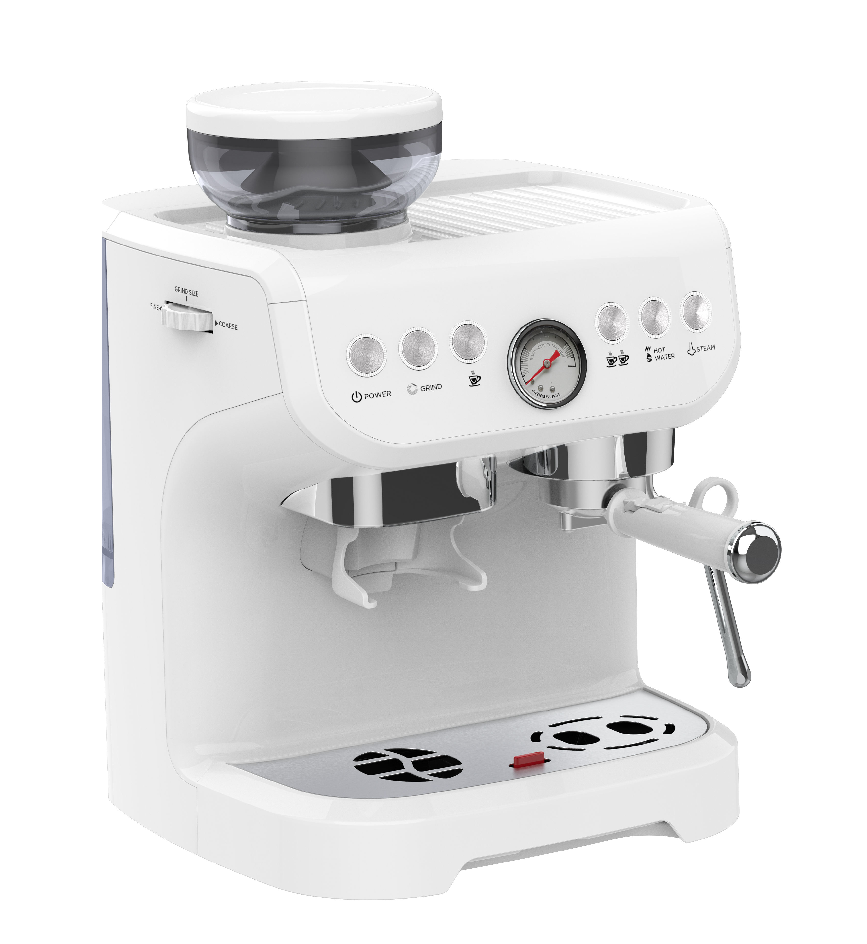 Halbautomatische Bean-to-Cup-Espressomaschine mit Mühle und Dampfstab