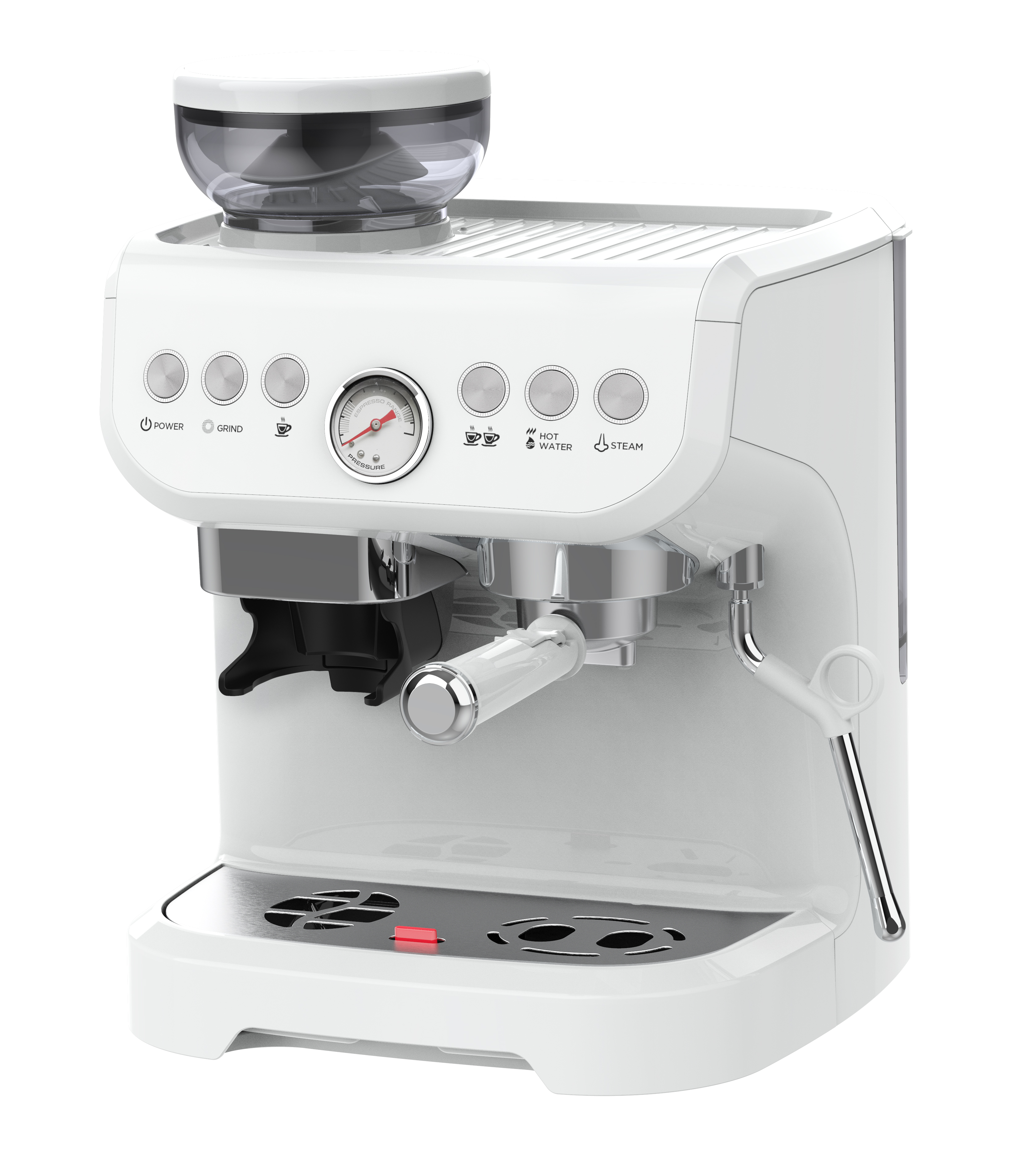 Halbautomatische Bean-to-Cup-Espressomaschine mit Mühle und Dampfstab